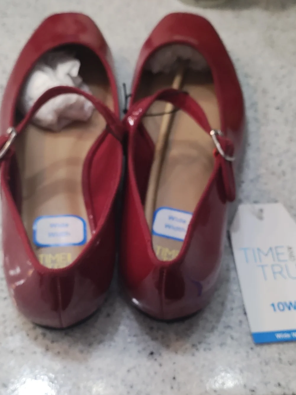 🩰⏱️⏳Time and Tru Red Patent Mary Jane Flats with Buckle Strap